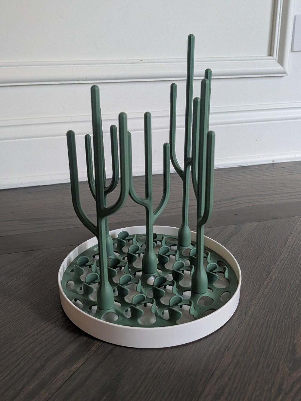 Boon Cactus Countertop Baby Bottle Drying Rack Set (Dark Green)